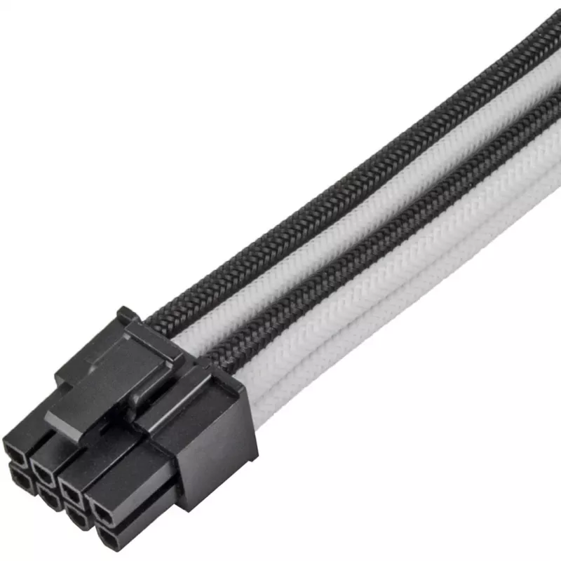 Cabo de extensão de alimentação SILVERSTONE PP07E 8‑pin PCIe 30 cm (preto/branco)