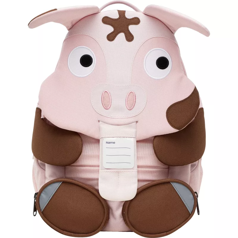 Mochila Affenzahn Big Friend Tonie Pig rosa/castanho — mochila para criança, tamanho pequeno