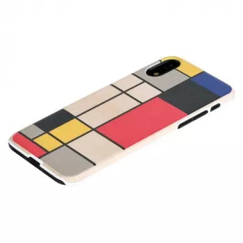 Capa para smartphone man and wood para iPhone XR – parte traseira em madeira, moldura branca