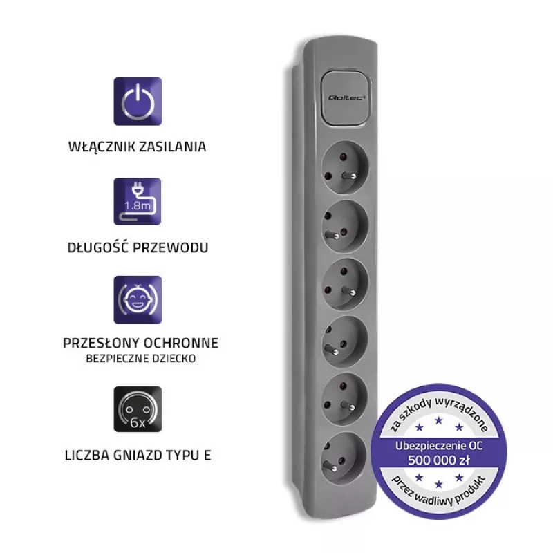 Qoltec 50277 Produto Cinzento