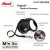 Flexi Black Design M trela extensível para cães, fita de 5 m, até 25 kg