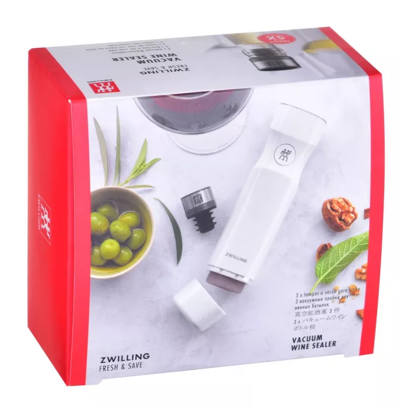 Bomba de conservação de vinho ZWILLING FRESH & SAVE – cabeça de bomba para rolhas de vácuo, cinzento, Ø 3 cm, altura 40 mm, conjunto de 3 unidades