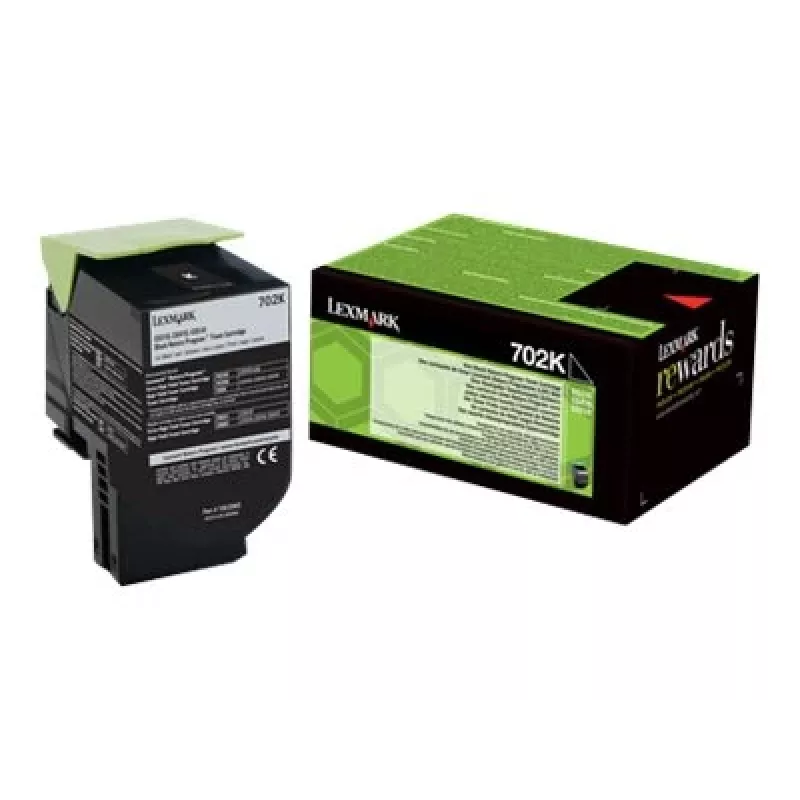 Lexmark 702K cartucho de toner (70C20K0), preto, 1.000 páginas