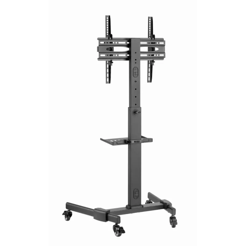 Suporte de TV GEMBIRD TVS-55T-01 para televisores de 32–55 polegadas, aço, altura ajustável VESA 100x100–400x400, inclinável, rodas, carga máx. 35 kg