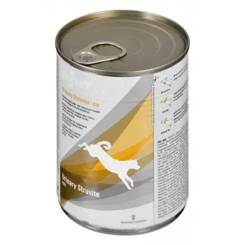 Dieta veterinária TROVET Urinary Struvite 400 g — comida húmida para cães com frango e porco para adultos seniores