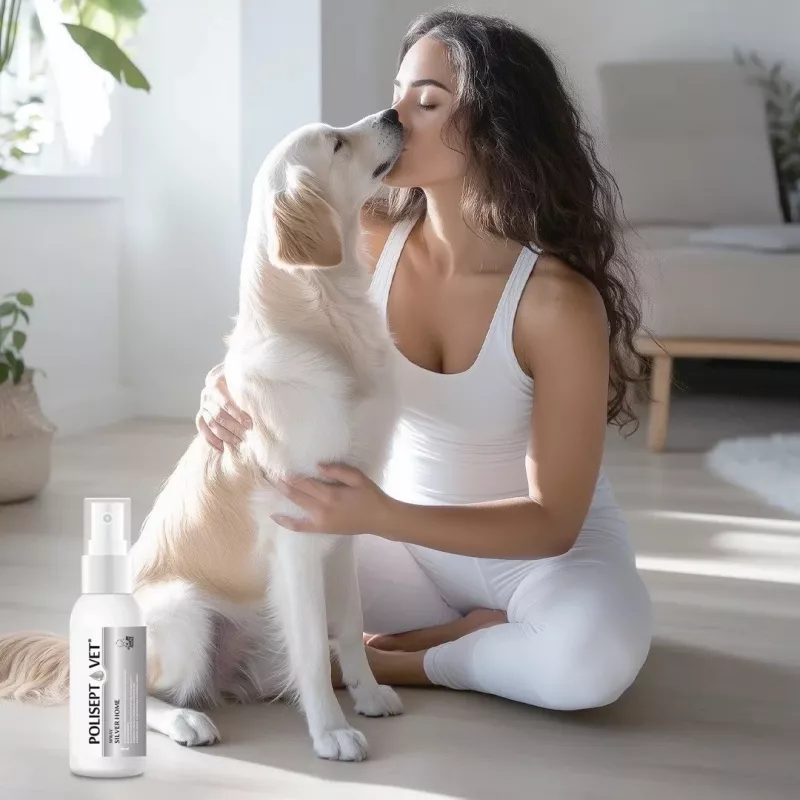 Spray para feridas JM Sante Polisept Vet 50 ml para cães e gatos, frasco de plástico de 50 ml