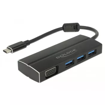 Dock para portátil DeLOCK 63932 USB 3.2 Gen 1 Type-C preto