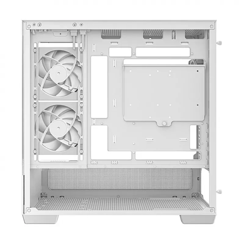 Caixa PC Midi Tower DeepCool CG380 3F WH — branco, 235×437×451 mm, suporta 2,5 polegadas/3,5 polegadas, fonte de alimentação em baixo, 3x ventoinhas 120 mm pré-instaladas