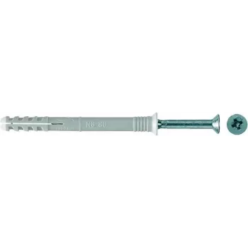 Fischer N 8x60/20 S bucha de prego, galvanizada, 100 peças