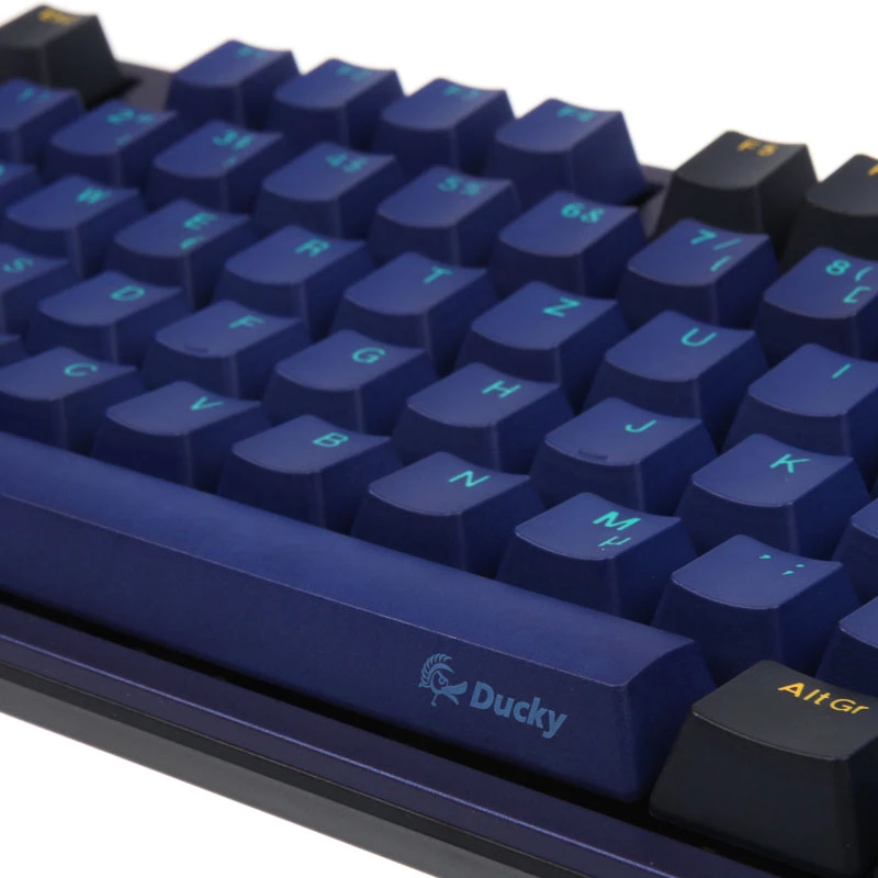 Tecla Ducky Horizon DKSA109-DEPDBBZOH material PBT preto azul