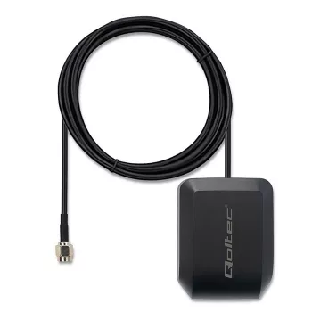 Antena GPS/GLONASS QOLTEC modelo 57055 com base magnética, ganho de 28 dB