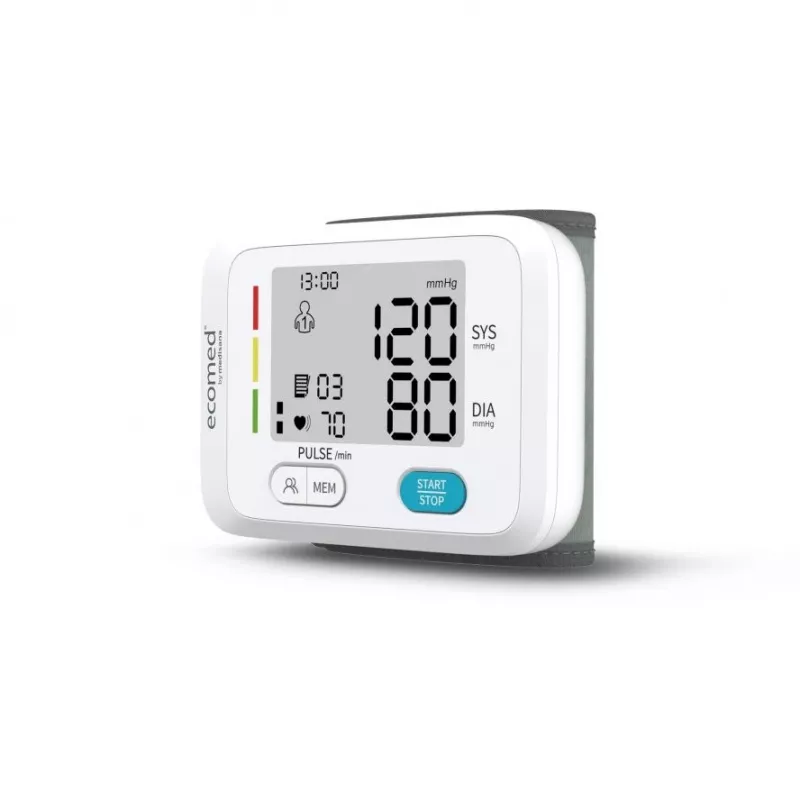 Ecomed BW-83E Medidor de pressão arterial de pulso, automático, 2 utilizadores