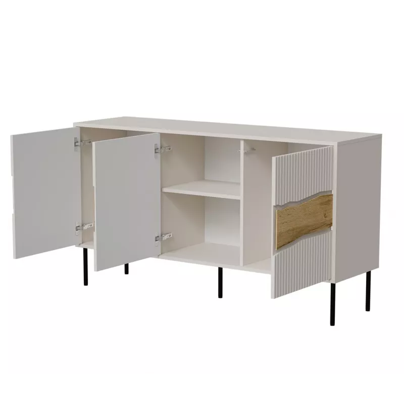 Cómoda Cama Meble INSERTO 3D 143,5×40×80 cm — acabamento caxemira com LED