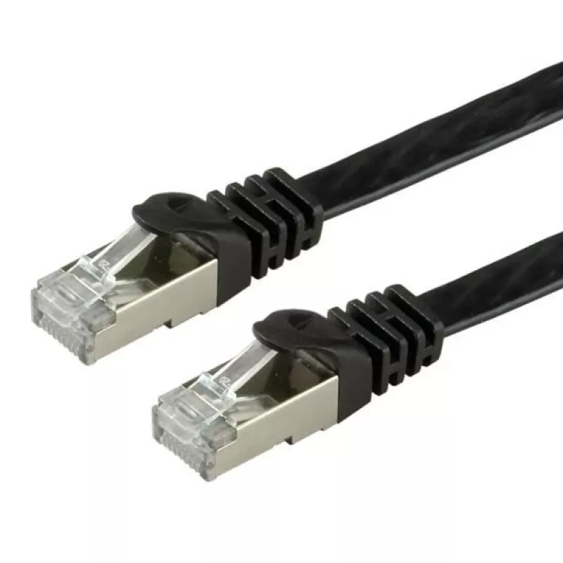 VALUE - Cabo de rede - RJ-45 (macho) para RJ-45 (macho) - 1,5 m - FTP - CAT 6a - Sem halogéneos, moldado, flexível, plano - Preto (21.99.0834)