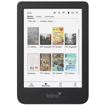 Leitor de e-books Tolino shine color, ecrã tátil, 16 GB, Wi-Fi, preto