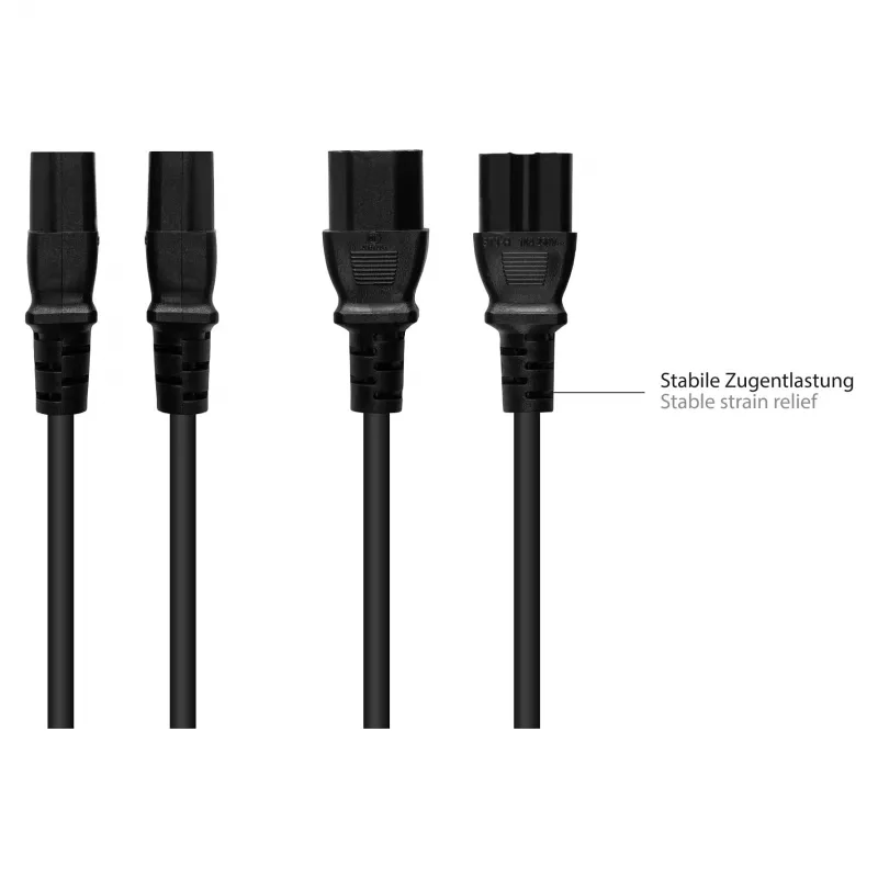 Good Connections Ficha de aparelho IEC – ficha de aparelho térmico C14 para C15 preto 5m