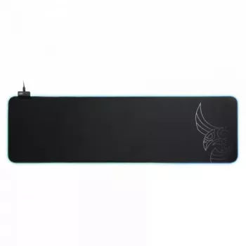 Tapete de rato gaming L33T Gaming 160406 Asar Bardagi XXL RGB, superfície rápida. 920 x 294 x 3 mm, Preto