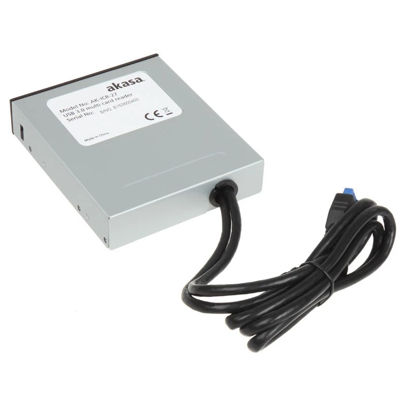 Leitor de cartões Akasa AK-ICR-27 USB 3.2 Gen 1 (3.1 Gen 1) interno preto, cinzento