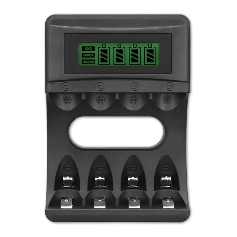 Carregador de pilhas QOLTEC 50654 para pilhas Ni‑MH R03 (AAA) e R6 (AA), 1800 mA