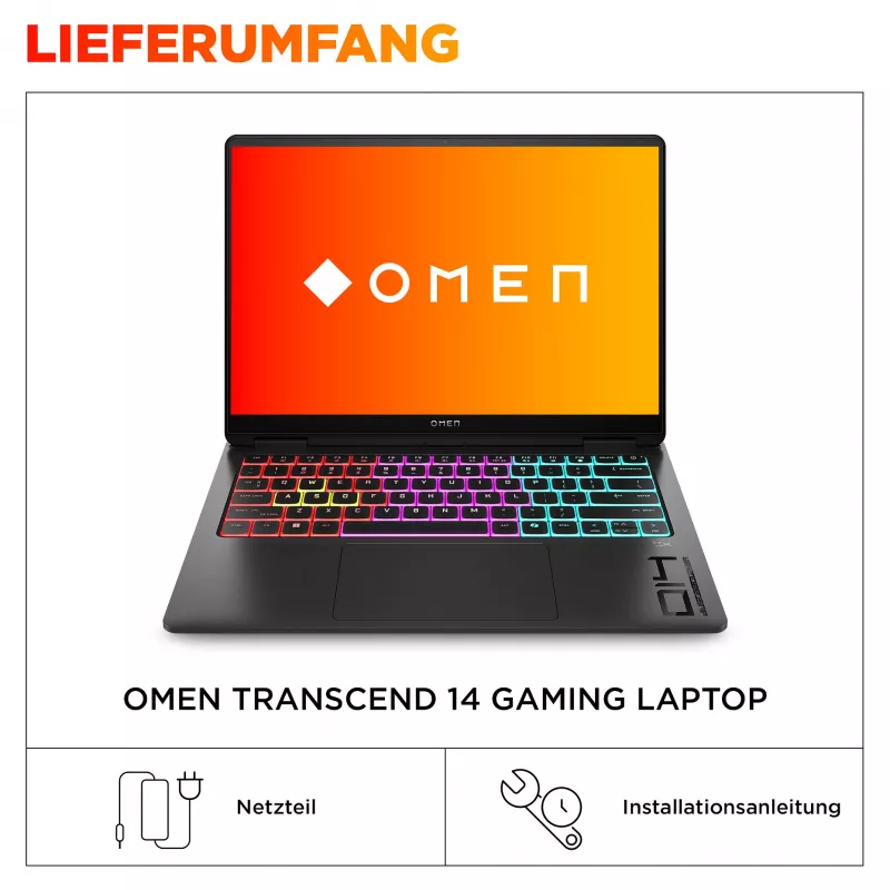 HP OMEN Transcend 14-fb1097ng Portátil de gaming 35,6 cm (14) – Layout do teclado possivelmente alemão
