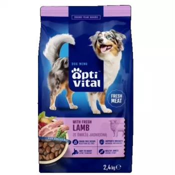 OptiVital ração seca completa para cães adultos FM com borrego 2,4 kg