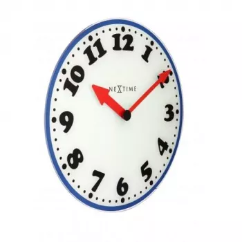 Relógio de parede NeXtime 8151 Boy, Ø43 cm, branco/azul/preto/vermelho