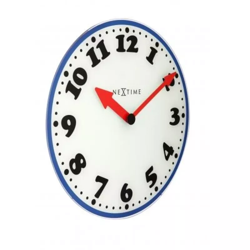 Relógio de parede NeXtime 8151 Boy, Ø43 cm, branco/azul/preto/vermelho