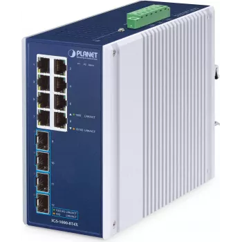 Switch Ethernet Gigabit não gerido PLANET IP30 Industrial 8 portas