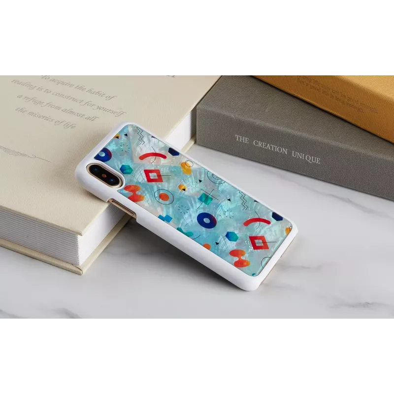Capa para telemóvel iKins para iPhone XS / iPhone X S – branco poppin rock cobertura traseira de proteção