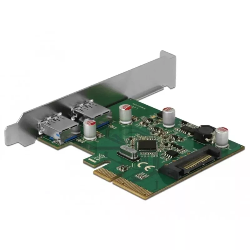 Placa Delock PCI Express x4 para 2 conectores USB 3.1 Gen 2 Type-A externos (90298)