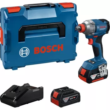Chave de impacto a bateria GDX 18V-285 Professional, 18 Volt (azul, 2x bateria de iões de lítio 4,0 Ah, em L-BOXX)