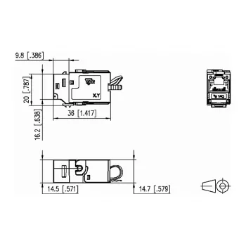 METZ CONNECT BTR C6Amodul K 180° - Unidade de ligação modular - RJ-45 (130B21-E)