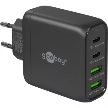 Carregador Goobay 64817 para dispositivos móveis auscultadores - smartphone - tablet preto carregamento rápido AC interior (64817)