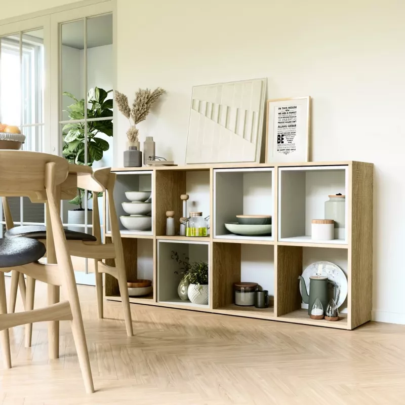 Top E Shop MALAX 2X4 SONOMA estante para livros para sala de estar