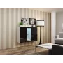 Aparador Cama VIGO 90/120/38 branco/preto brilhante