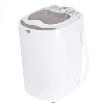 Máquina de lavar de carga superior Adler AD 8055, portátil, capacidade 3 kg, creme, botão rotativo, 150 W