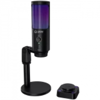 LORGAR SMP40, microfone RGB com botão de silenciamento externo e suporte metálico, preto