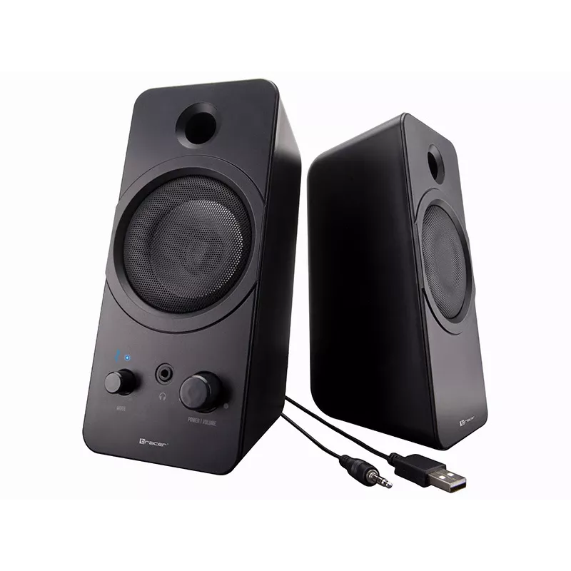 Altifalantes de secretária 2.0 TRACER Mark 12 W, alimentação USB, Bluetooth, 2 vias, 2 drivers, preto