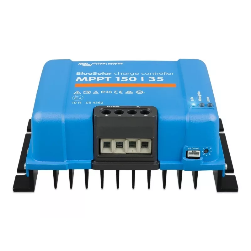 Controlador de carga solar MPPT BlueSolar 150/35 — entrada PV 150 V, corrente de carga 35 A