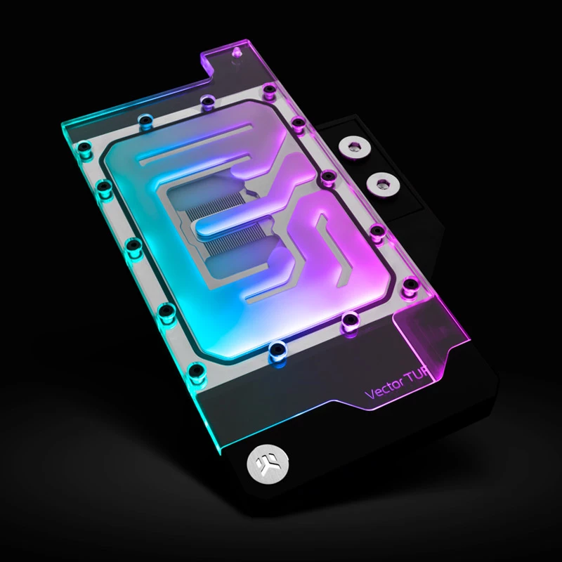 Bloco de água EK Water Blocks acrílico cobre preto níquel transparente