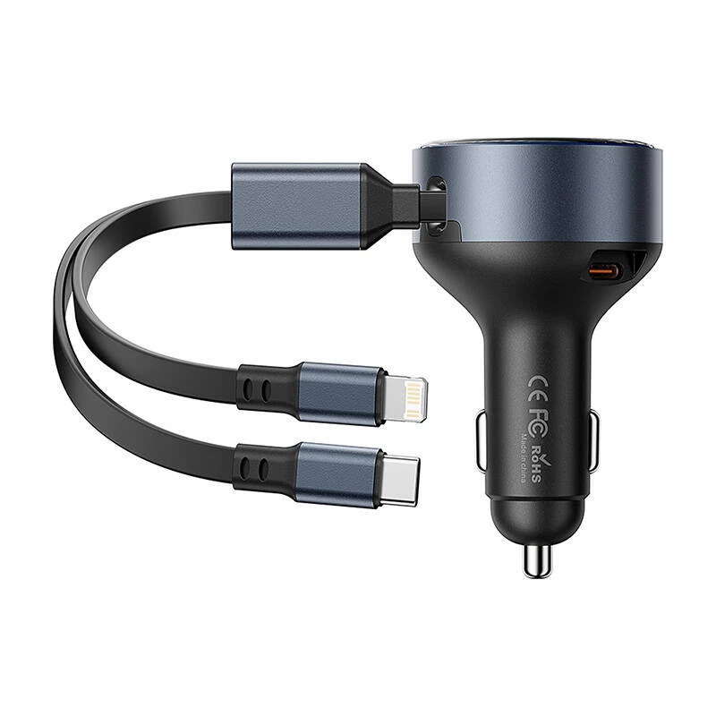 Carregador de automóvel Vention FFOB0 30W com cabo USB-C para Lightning, 30 W de potência para carregamento de iPhone