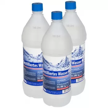 Água destilada (DIN 13060, DIN 43530 & EN 285) - 3x 1 L