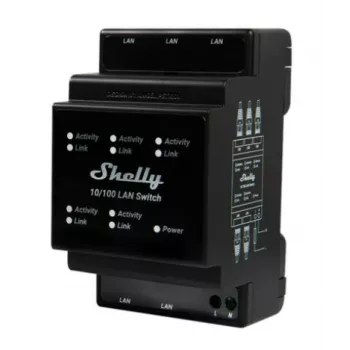 Interruptor inteligente Shelly LAN Switch preto AC 110-240V 1W