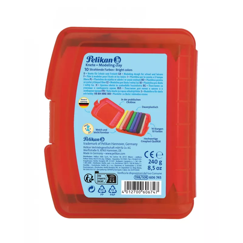 Massa de modelar Pelikan Creaplast 240 g multicolor 14 unid.