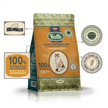 FOLK guisado masúrio de coelho e veado com beterraba e arandos - comida seca para gatos - 1,6 kg