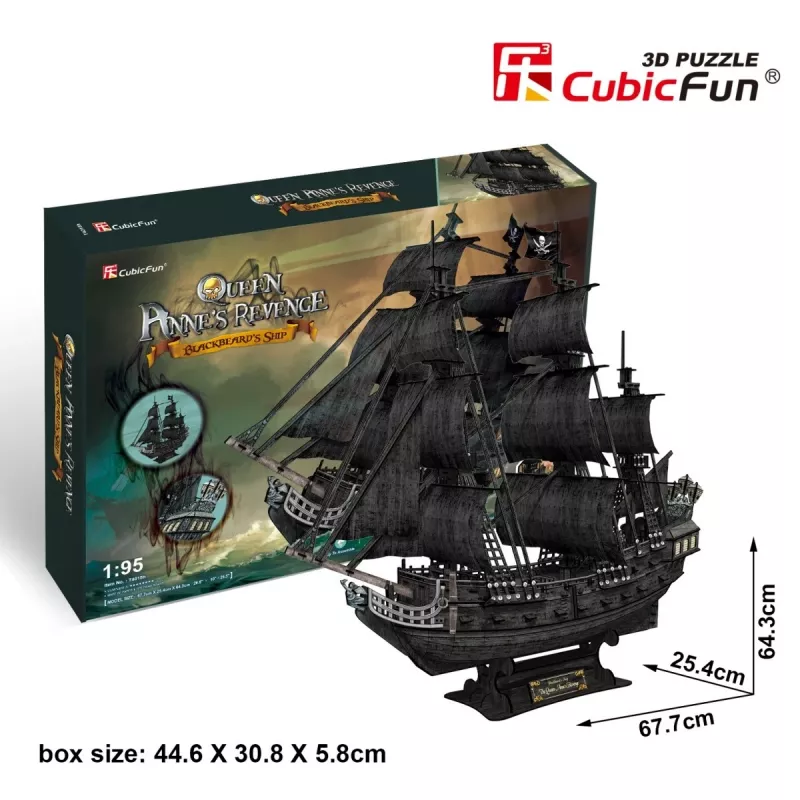 PUZZLE 3D conjunto grande navios piratas Queen Revenge