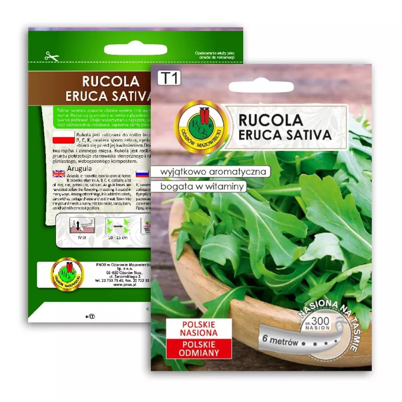 PNOS rúcula Eruca sativa sementes em fita, 6 m