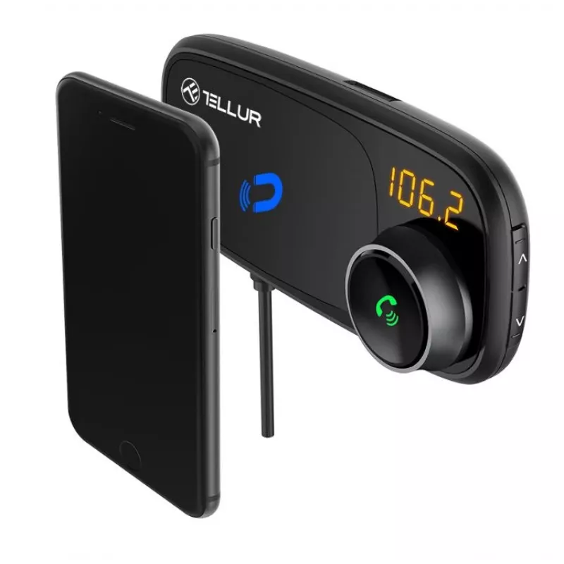 Suporte magnético para telemóvel Tellur FMT-B6 preto — ângulo ajustável, compatível com smartphones