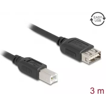 Cabo USB DELOCK 81532 — USB 2.0, USB A para USB B, 3 m, preto
