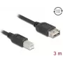 Cabo USB DELOCK 81532 — USB 2.0, USB A para USB B, 3 m, preto